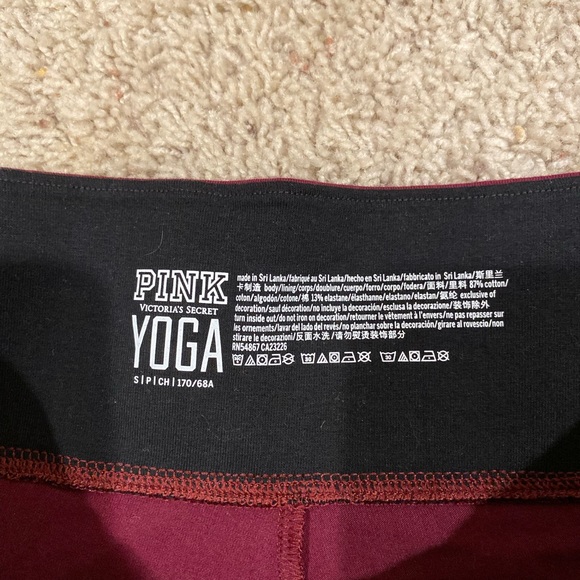 Victoria Secret PINK Yoga Leggings MAROON - Picture 5 of 6